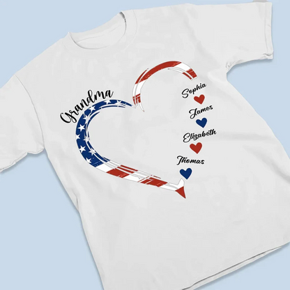 Home Is Where Your Grandma Is - Family Personalized Custom Unisex T-shirt - Independence Day, 4th Of July, Birthday Gift For Grandma