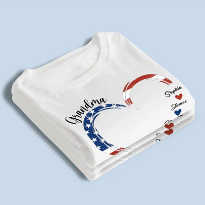 Home Is Where Your Grandma Is - Family Personalized Custom Unisex T-shirt - Independence Day, 4th Of July, Birthday Gift For Grandma