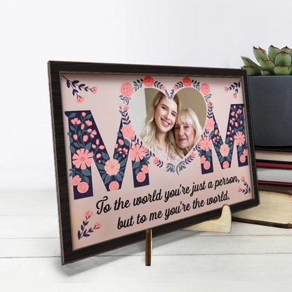 Custom Photo My First Home, My Forever Love - Family Personalized Custom 2-Layered Wooden Plaque With Stand - Gift For Mom, Daughter