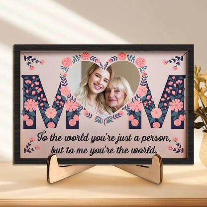 Custom Photo My First Home, My Forever Love - Family Personalized Custom 2-Layered Wooden Plaque With Stand - Gift For Mom, Daughter