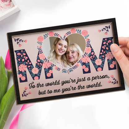 Custom Photo My First Home, My Forever Love - Family Personalized Custom 2-Layered Wooden Plaque With Stand - Gift For Mom, Daughter