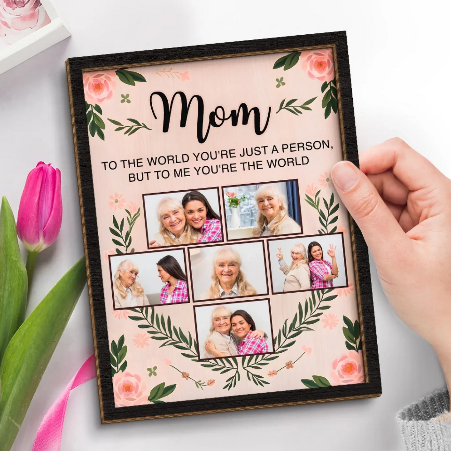 Custom Photo You Are My Heart, My Strength, My Everything - Family Personalized Custom 2-Layered Wooden Plaque With Stand - Gift For Mom, Daughter