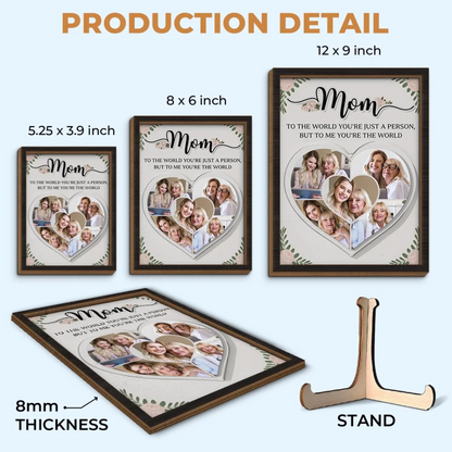 Custom Photo I See My World In Your Eyes - Family Personalized Custom 2-Layered Wooden Plaque With Stand - Gift For Mom, Daughter