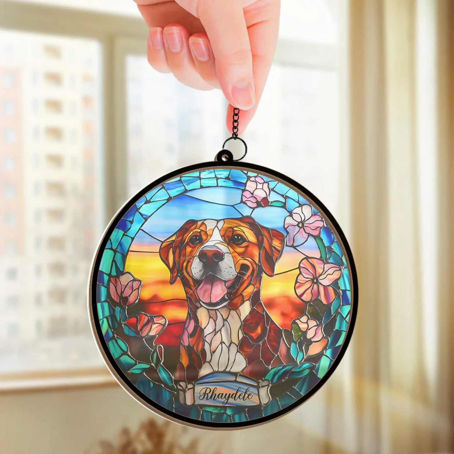 Custom Photo A Loyal Companion, Forever Missed Window Hanging Suncatcher Ornament - Sympathy Gift For Pet Owners, Pet Lovers