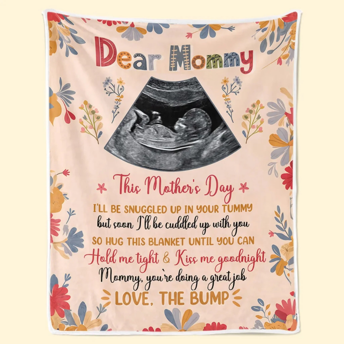 Custom Photo Dream Big, Little One - Family Personalized Custom Blanket - Mother's Day, Baby Shower Gift, Gift For First Mom