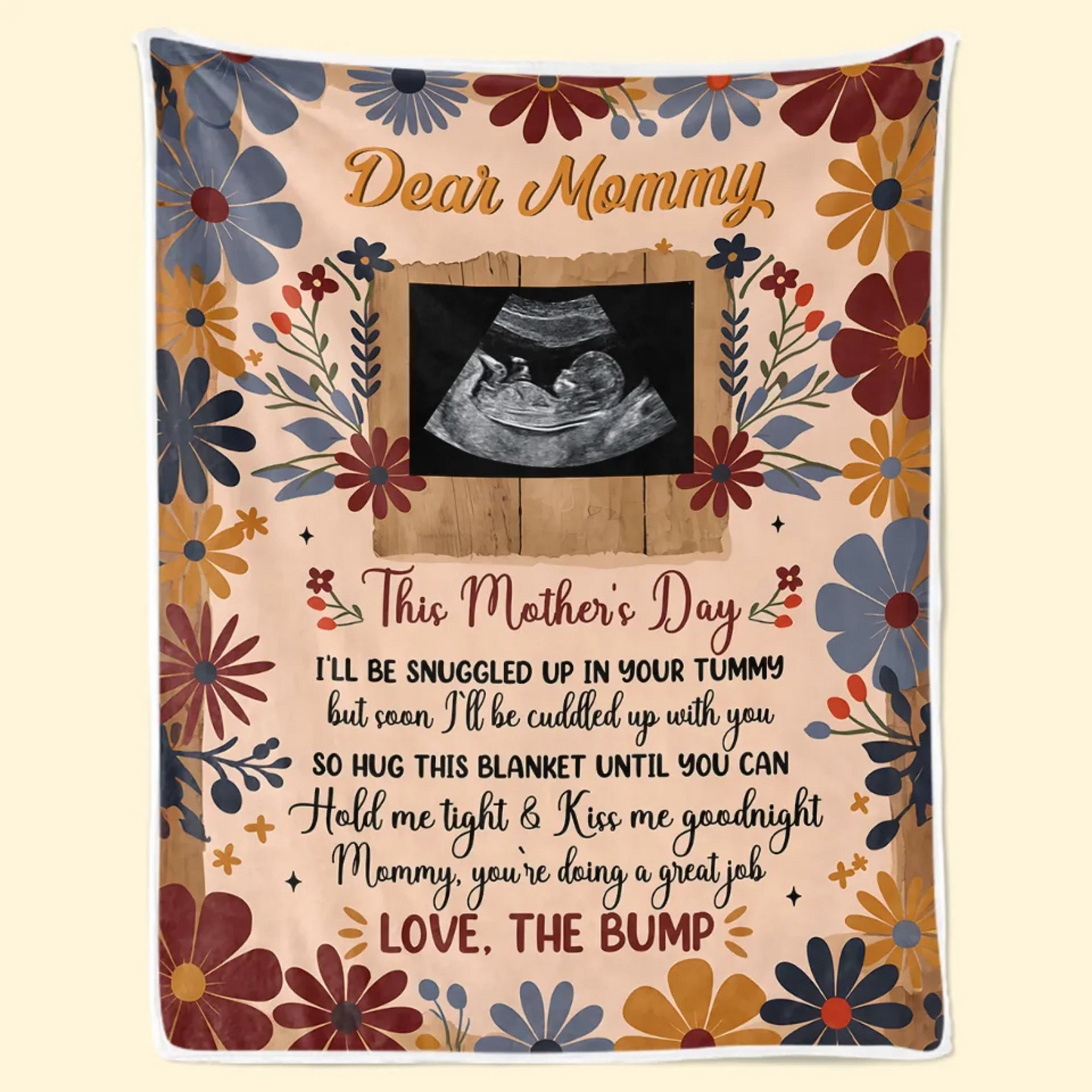 Custom Photo Tiny Hands, Tiny Feet, Big Love - Family Personalized Custom Blanket - Mother's Day, Baby Shower Gift, Gift For First Mom