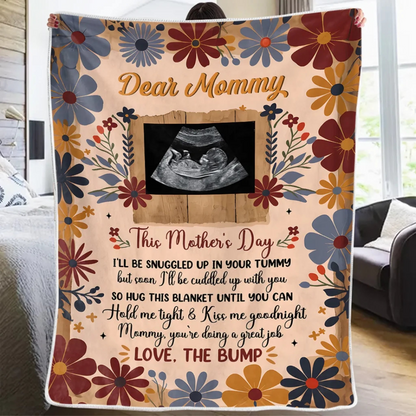 Custom Photo Tiny Hands, Tiny Feet, Big Love - Family Personalized Custom Blanket - Mother's Day, Baby Shower Gift, Gift For First Mom