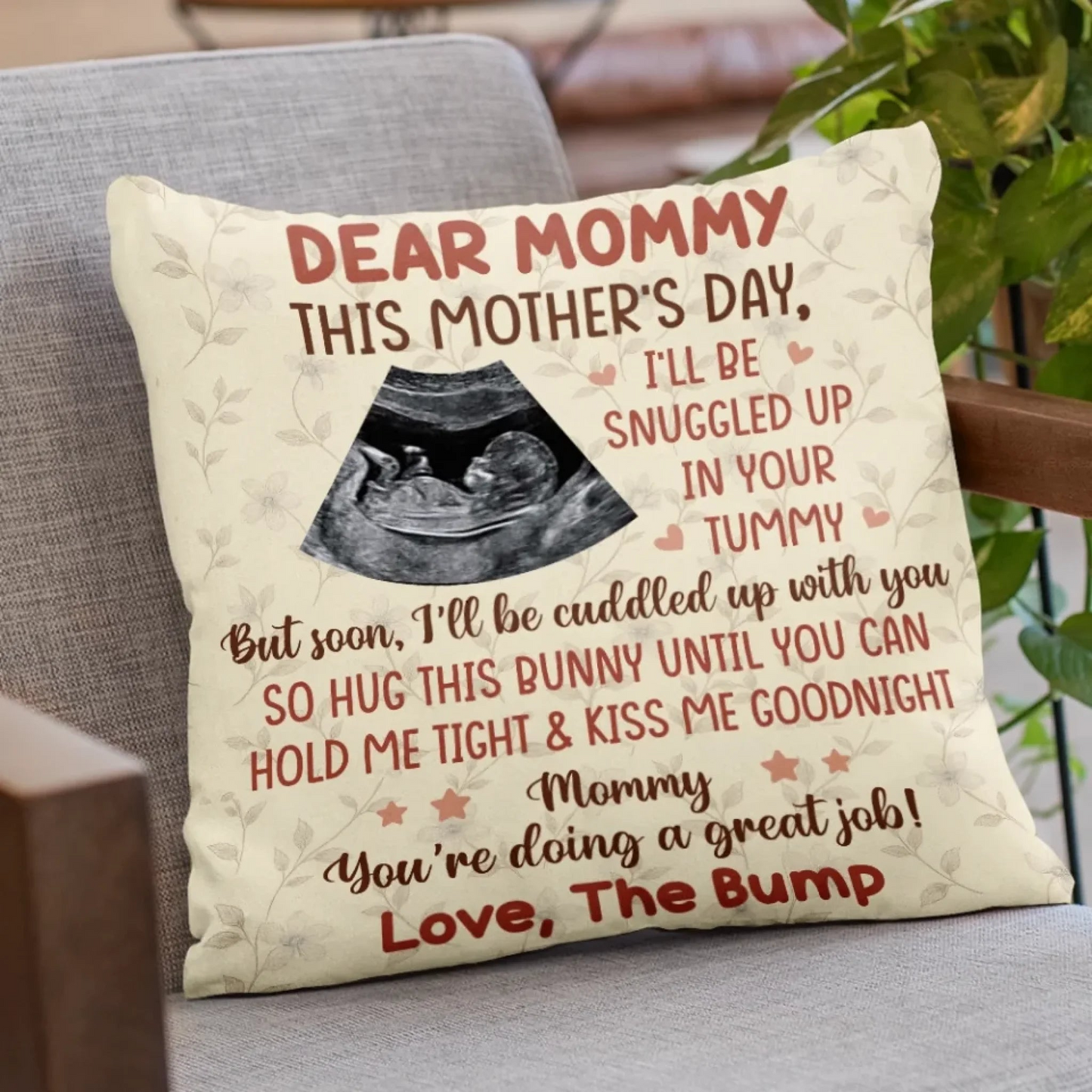 Custom Photo Growing In Love Day By Day - Family Personalized Custom Pillow - Mother's Day, Baby Shower Gift, Gift For First Mom