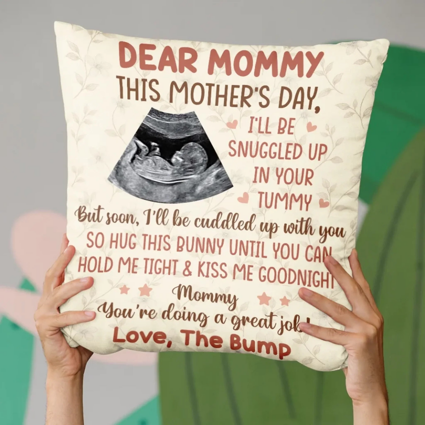 Custom Photo Growing In Love Day By Day - Family Personalized Custom Pillow - Mother's Day, Baby Shower Gift, Gift For First Mom