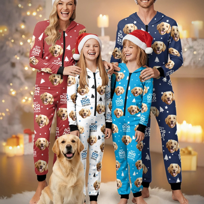 Custom Photo Adult Onesie - Personalized Christmas Birthday Gifts For Dog Cat Lovers, Dog Dad And Mom, Cat Owners - Best Dog Mom Vibes Only