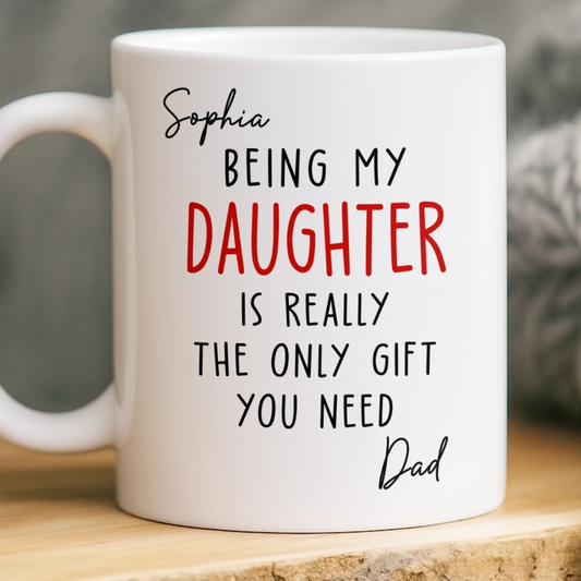 Custom Mug - Personalized Birthday Gifts For Mom, Dad, Son, Daughter - Growing With You Feels Magical