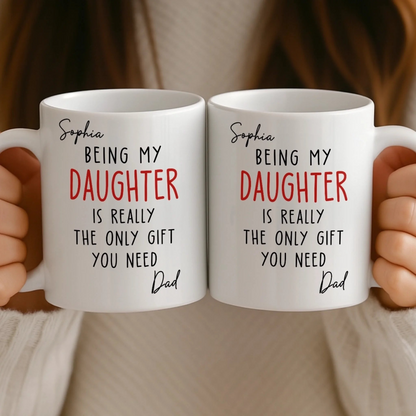 Custom Mug - Personalized Birthday Gifts For Mom, Dad, Son, Daughter - Growing With You Feels Magical