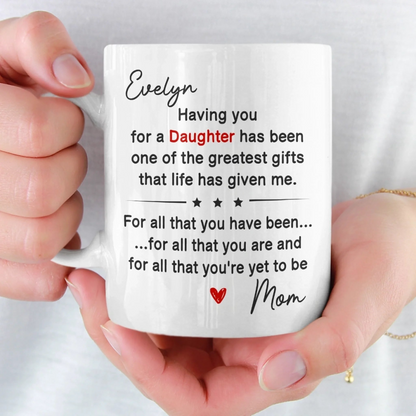 Custom Mug - Personalized Birthday Gifts For Mom, Dad, Son, Daughter - My Heart Walks With You Always