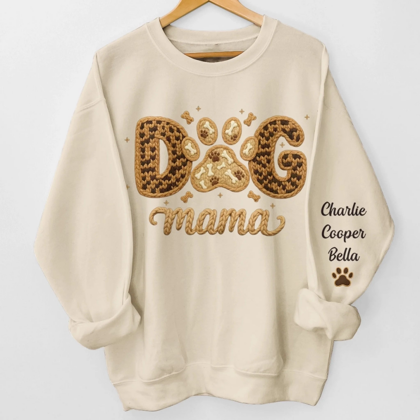 Custom Unisex Sweatshirt With Design On Sleeve - Personalized Birthday Gifts For Dog Cat Lovers, Dog Dad And Mom, Cat Owners - Love Begins With Paws