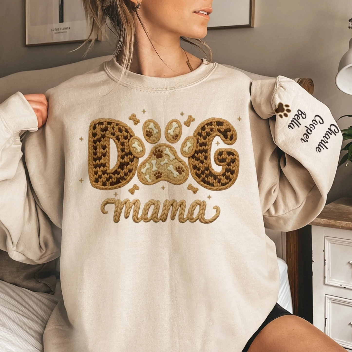Custom Unisex Sweatshirt With Design On Sleeve - Personalized Birthday Gifts For Dog Cat Lovers, Dog Dad And Mom, Cat Owners - Love Begins With Paws