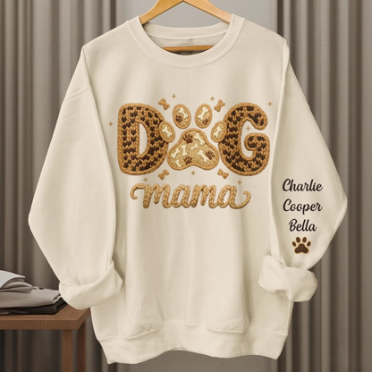 Custom Unisex Sweatshirt With Design On Sleeve - Personalized Birthday Gifts For Dog Cat Lovers, Dog Dad And Mom, Cat Owners - Love Begins With Paws