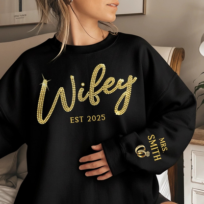 Custom Unisex Sweatshirt With Design On Sleeve - Personalized Anniversary Wedding Gifts For Husband And Wife, Him And Her - You Make Life Feel Kinder