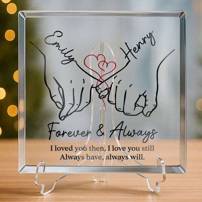 Custom Square Shaped Acrylic Plaque - Personalized Anniversary Wedding Gifts For Husband And Wife, Him And Her - Forever Feels Like Us
