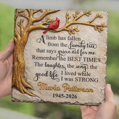 Custom Square Shaped Stone With Stand - Personalized Memorial Sympathy Gifts For Loss Of Mom, Dad - Memories Never Fade