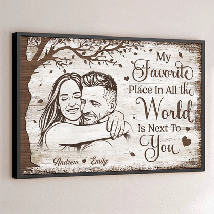 Custom Photo Horizontal Poster - Personalized Anniversary Wedding Gifts For Husband And Wife, Him And Her - Love Grows With You