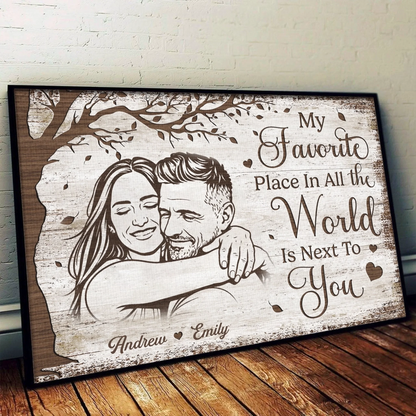 Custom Photo Horizontal Poster - Personalized Anniversary Wedding Gifts For Husband And Wife, Him And Her - Love Grows With You