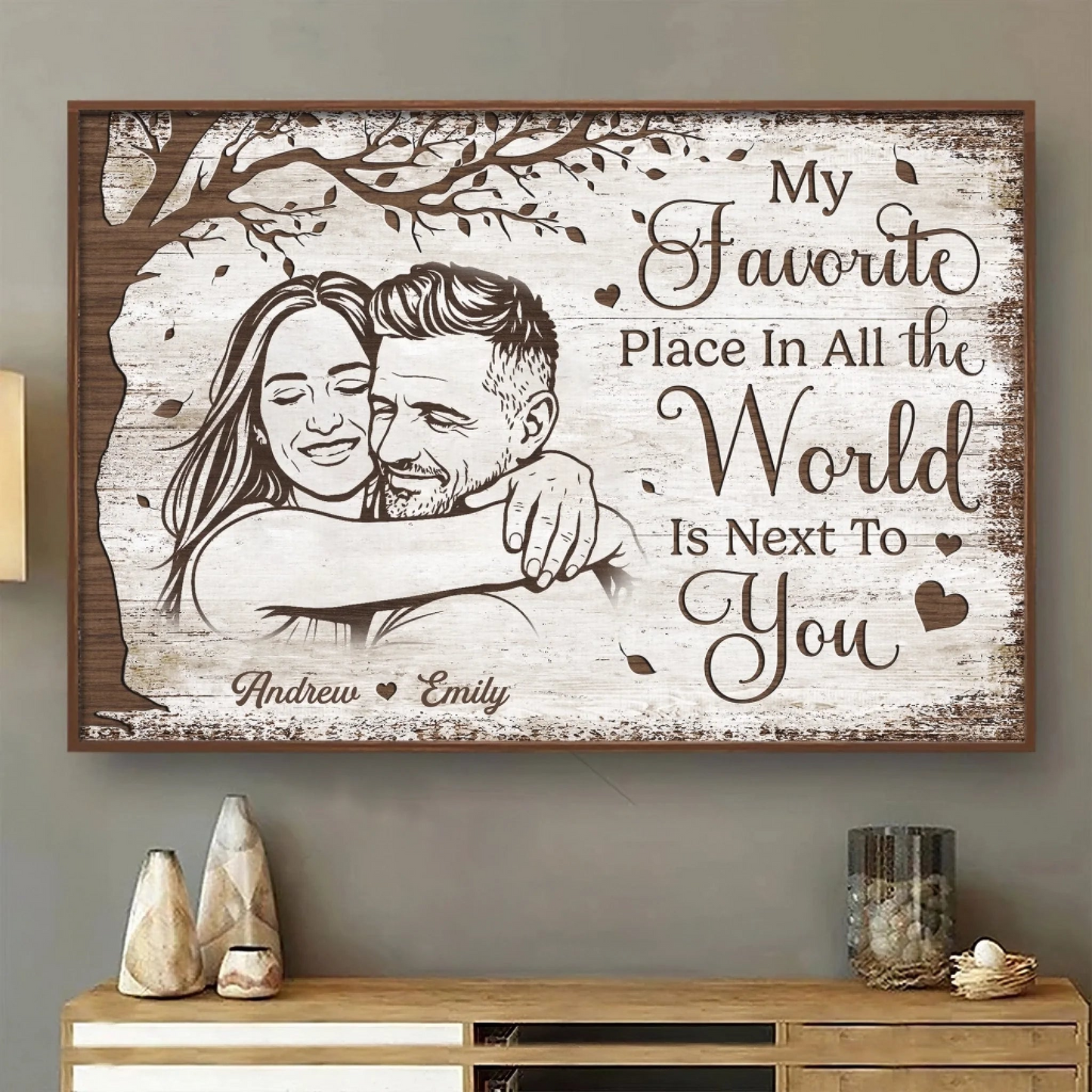 Custom Photo Horizontal Poster - Personalized Anniversary Wedding Gifts For Husband And Wife, Him And Her - Love Grows With You