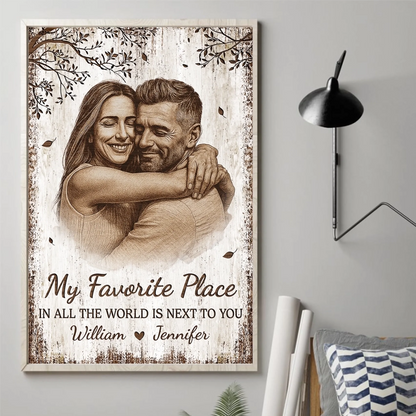 Custom Photo Vertical Poster - Personalized Anniversary Wedding Gifts For Husband And Wife, Him And Her - You Make My Days Lighter