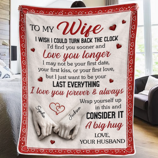 Custom Blanket - Personalized Anniversary Wedding Gifts For Husband And Wife, Him And Her - You And Me Feels Right