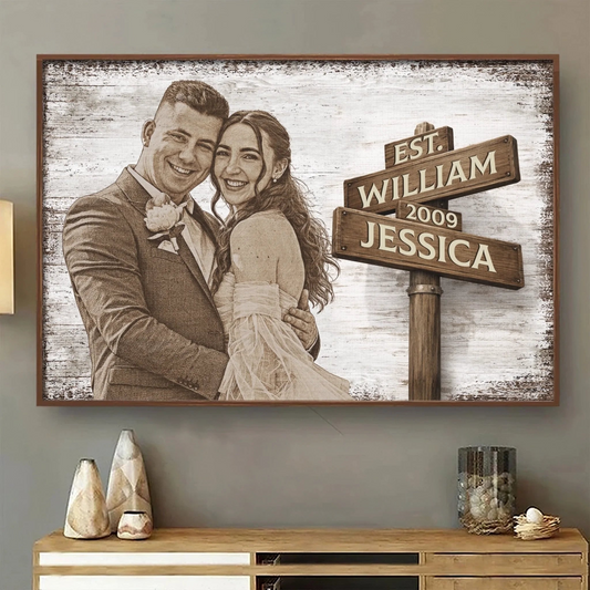 Custom Photo Horizontal Poster - Personalized Anniversary Wedding Gifts For Husband And Wife, Him And Her - Love Chosen Again Today