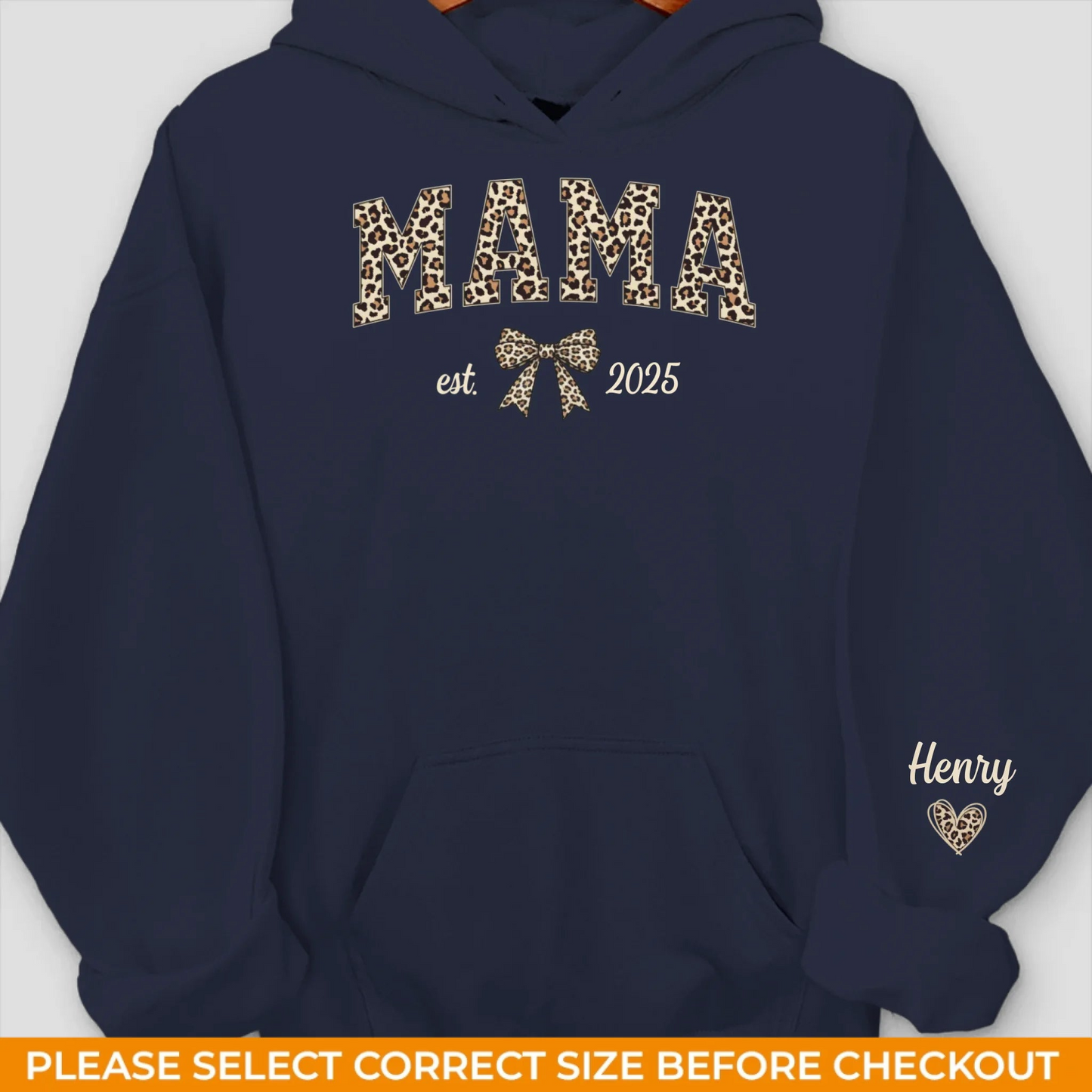 Custom Unisex Hoodie With Design On Sleeve - Personalized Mother's Day Gifts For Mom, Grandma - Born To Be Mama