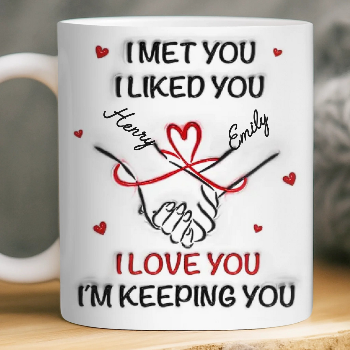 Custom 3D Inflated Effect Printed Mug - Personalized Anniversary Wedding Gifts For Husband And Wife, Him And Her - You Are My Constant Joy