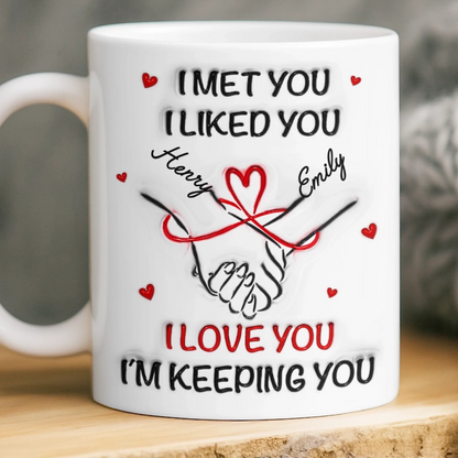 Custom 3D Inflated Effect Printed Mug - Personalized Anniversary Wedding Gifts For Husband And Wife, Him And Her - You Are My Constant Joy