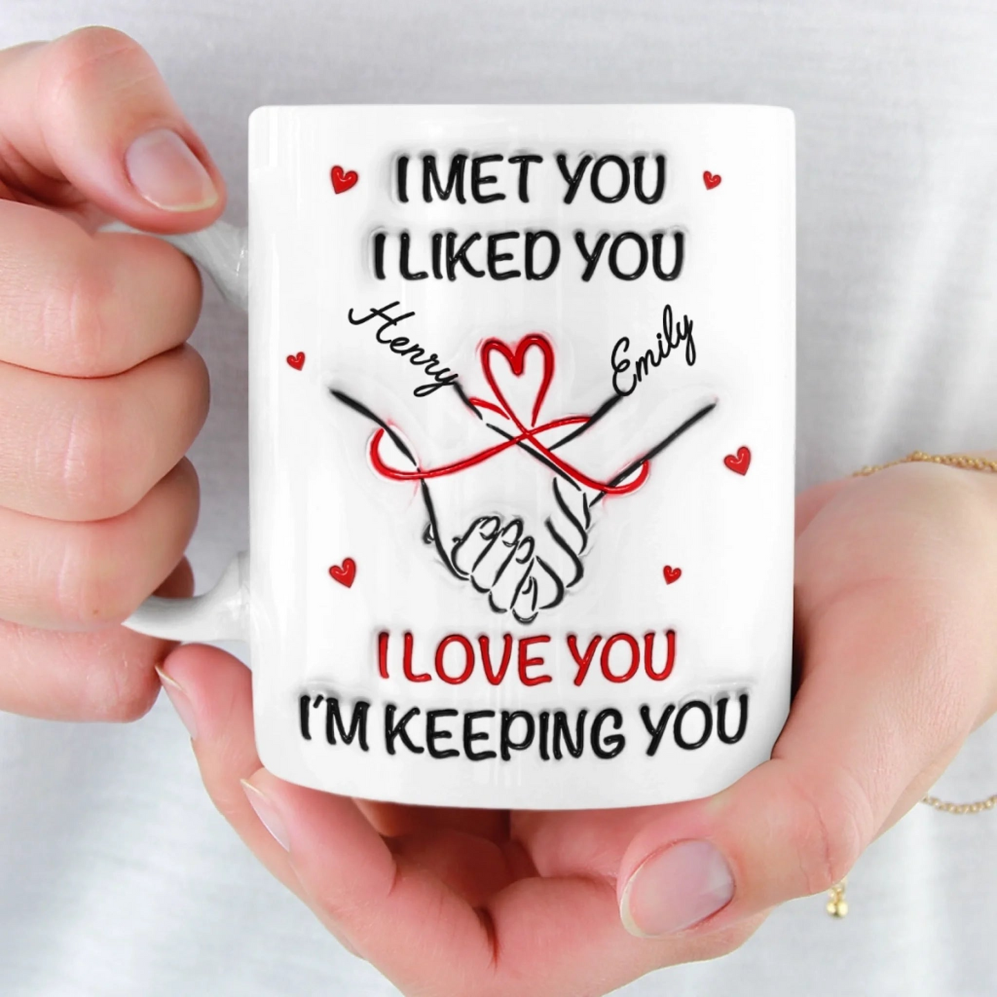 Custom 3D Inflated Effect Printed Mug - Personalized Anniversary Wedding Gifts For Husband And Wife, Him And Her - You Are My Constant Joy