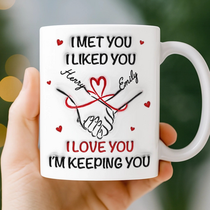Custom 3D Inflated Effect Printed Mug - Personalized Anniversary Wedding Gifts For Husband And Wife, Him And Her - You Are My Constant Joy