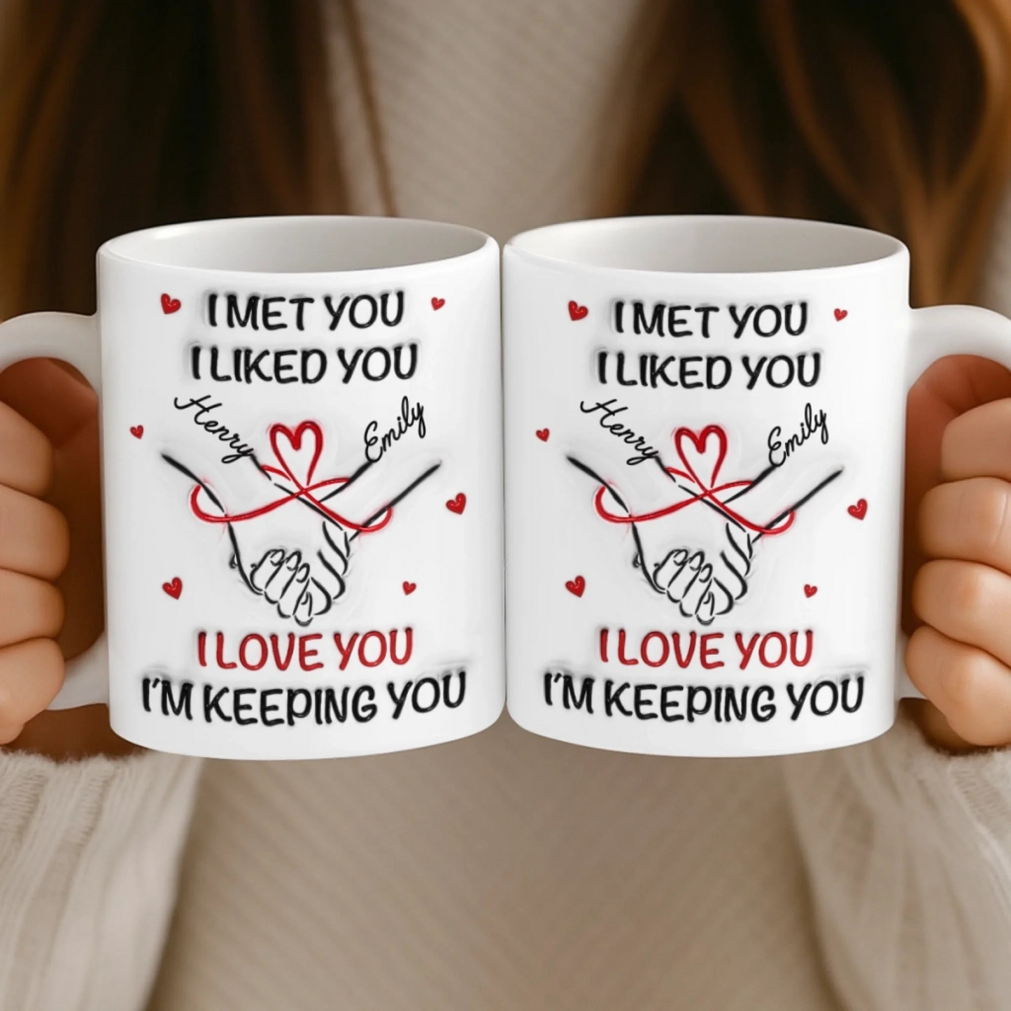 Custom 3D Inflated Effect Printed Mug - Personalized Anniversary Wedding Gifts For Husband And Wife, Him And Her - You Are My Constant Joy