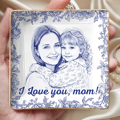 Custom Photo Full-Print Jewelry Dish - Personalized Mother's Day Gifts For Mom, Grandma - Holding Memories Close