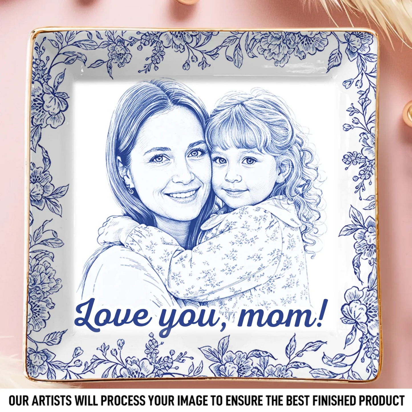 Custom Photo Full-Print Jewelry Dish - Personalized Mother's Day Gifts For Mom, Grandma - Holding Memories Close