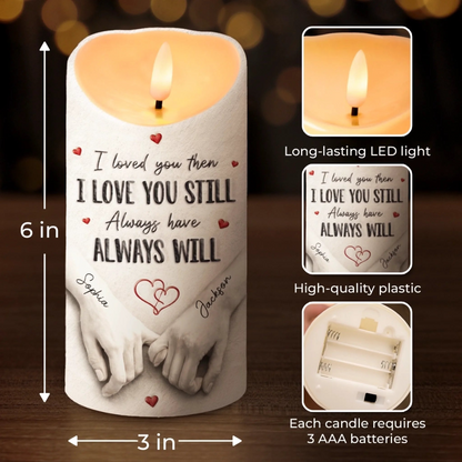 Custom LED Candle - Personalized Anniversary Wedding Gifts For Husband And Wife, Him And Her - Love Feels Safe With You