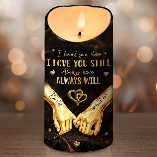Custom LED Candle - Personalized Anniversary Wedding Gifts For Husband And Wife, Him And Her - Together We Feel At Home