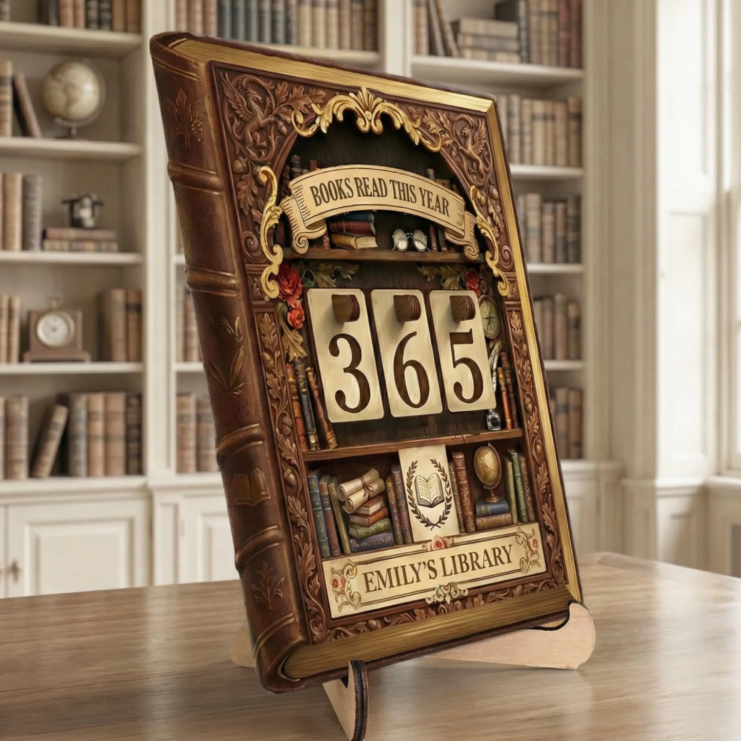 Custom Wooden Tracker Sign - Personalized Bookish Gifts For Book Lovers, Bookworms, Readers - Living Life One Book At A Time