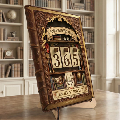 Custom Wooden Tracker Sign - Personalized Bookish Gifts For Book Lovers, Bookworms, Readers - Living Life One Book At A Time