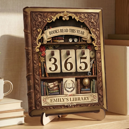 Custom Wooden Tracker Sign - Personalized Bookish Gifts For Book Lovers, Bookworms, Readers - Living Life One Book At A Time