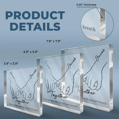 Custom Square Shaped Acrylic Plaque - Personalized Anniversary Wedding Gifts For Husband And Wife, Him And Her - Together We Find Balance