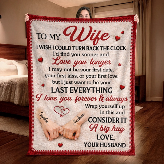 Custom Blanket - Personalized Anniversary Wedding Gifts For Husband And Wife, Him And Her - Side By Side Forever