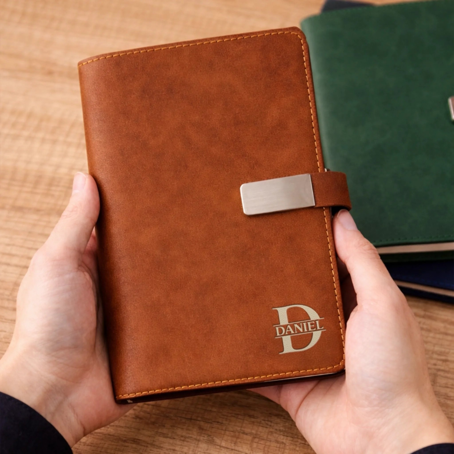 Custom Leather Notebook Set - Personalized Anniversary Wedding Gifts For Husband And Wife, Him And Her - You Make Life Kinder