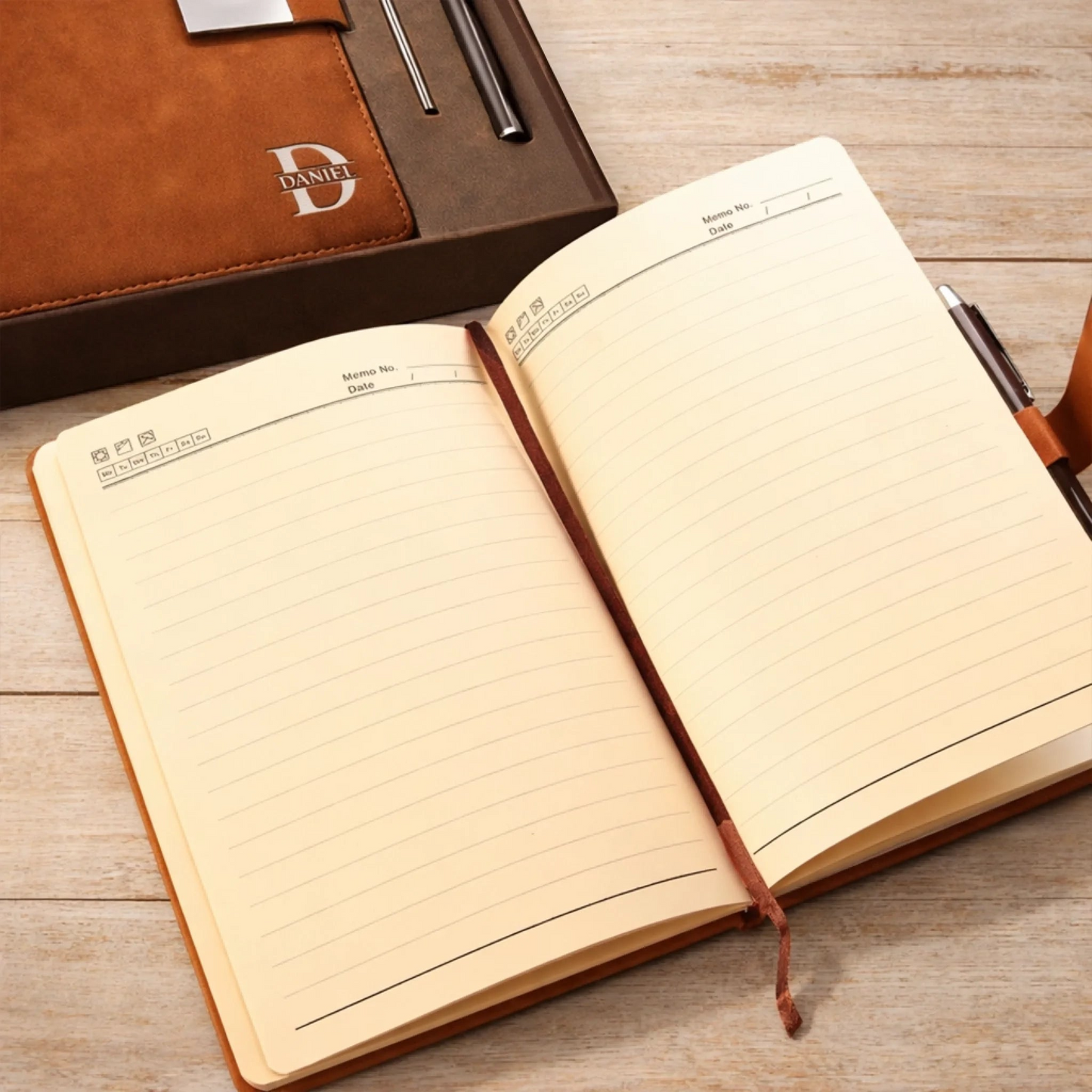 Custom Leather Notebook Set - Personalized Anniversary Wedding Gifts For Husband And Wife, Him And Her - You Make Life Kinder