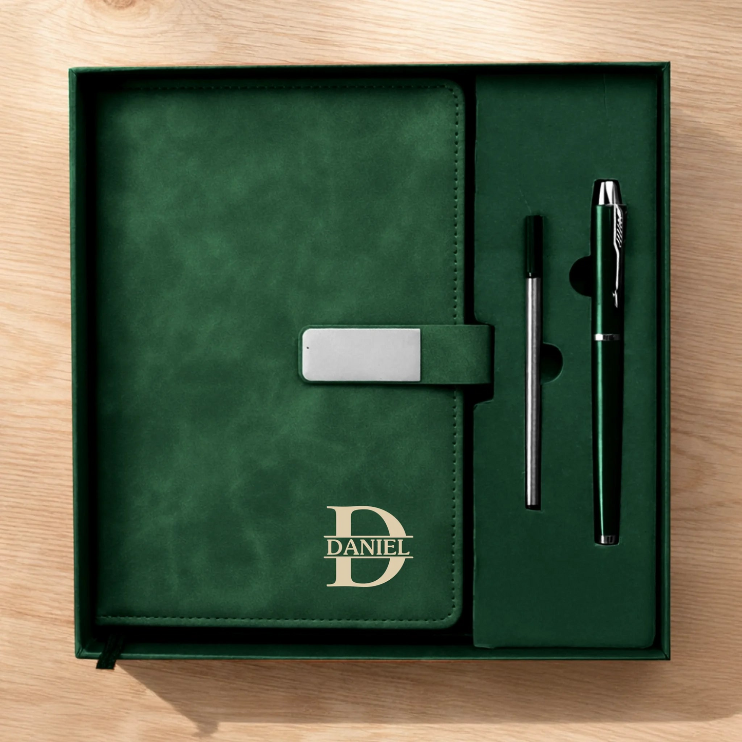 Custom Leather Notebook Set - Personalized Anniversary Wedding Gifts For Husband And Wife, Him And Her - You Make Life Kinder