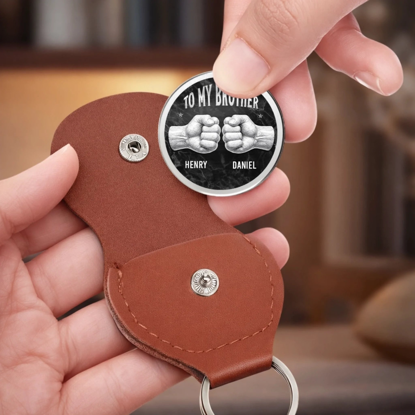 Custom Pocket Hug - Personalized Birthday Gifts For Brother - Stronger When Brothers Stand