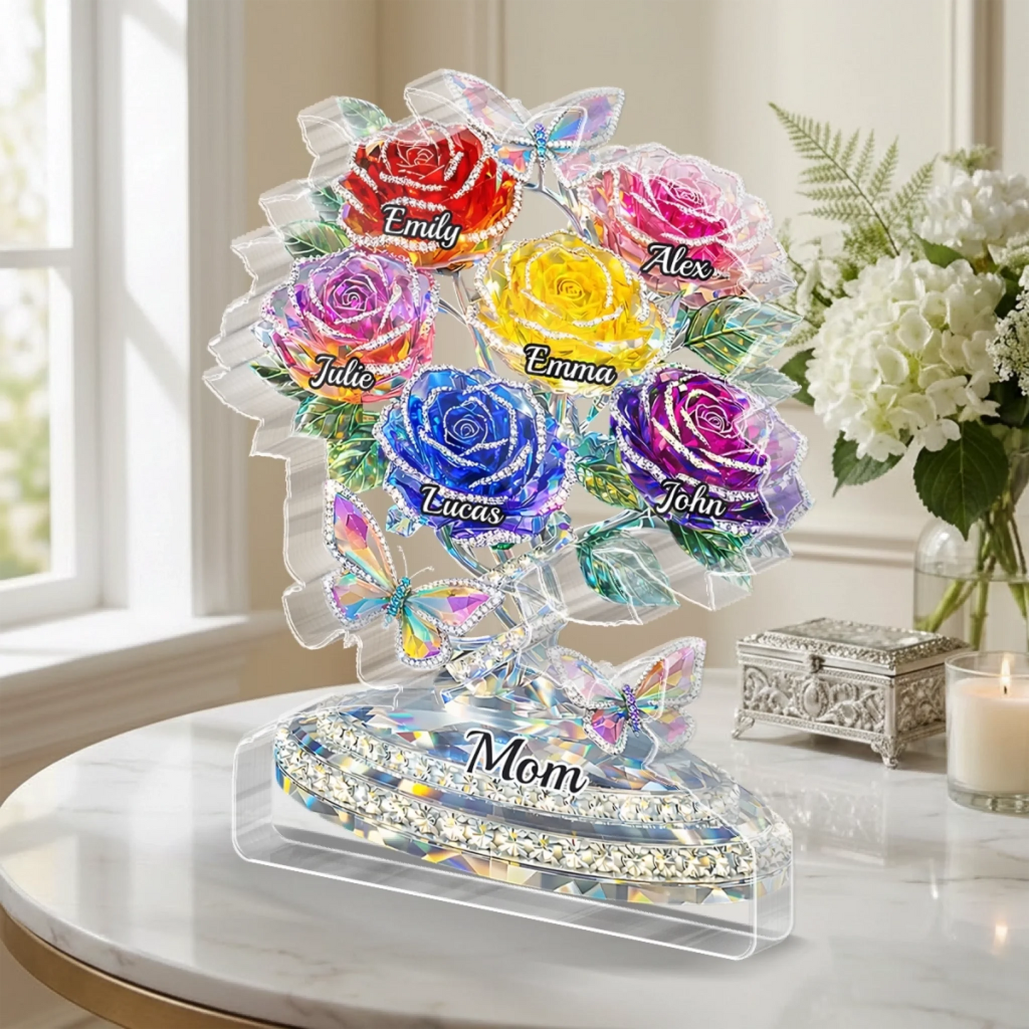 Custom Acrylic Plaque - Personalized Mother's Day Gifts For Mom, Grandma - Grandma Love Lives Forever