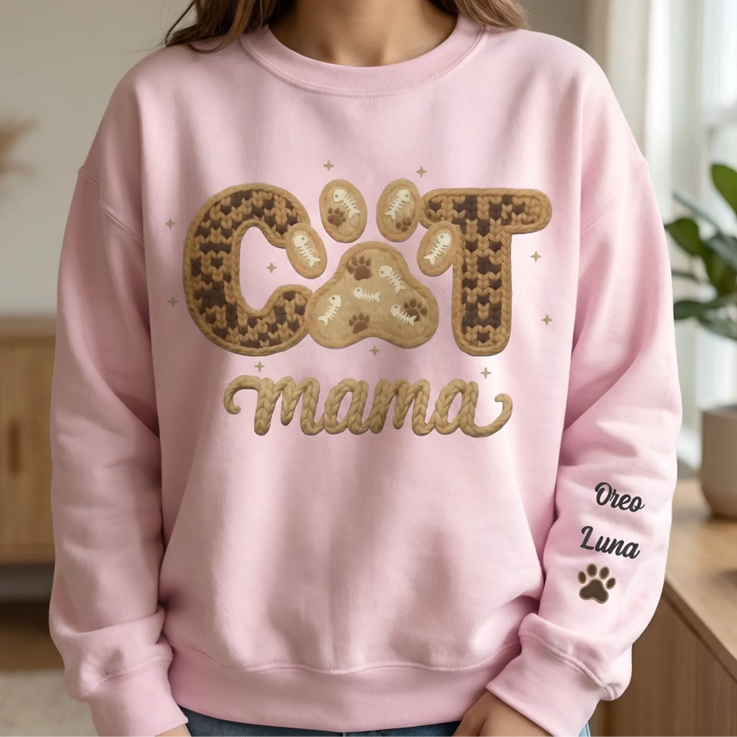 Custom Unisex Sweatshirt With Design On Sleeve - Personalized Birthday Gifts For Dog Cat Lovers, Dog Dad And Mom, Cat Owners - Love Begins With Paws